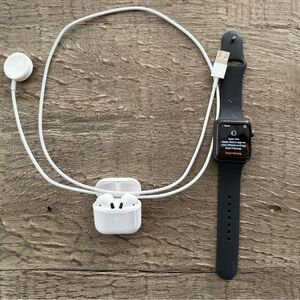 Apple Watch SE and ear buds